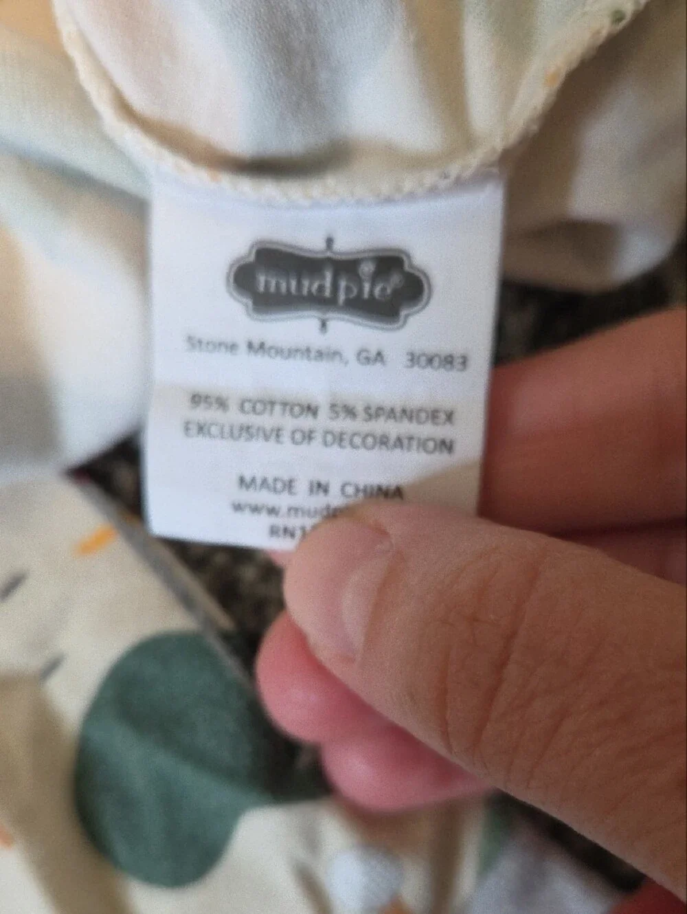 Mud Pie Beige and Green Golf-Print Kids Pajama Set